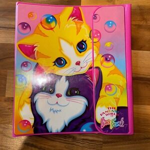 Vtg Lisa Frank Cats Bubbles 3 Ring Binder Folder Vintage 90s School Supplies